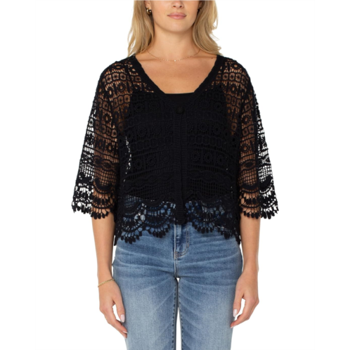 Womens Liverpool Los Angeles Short Sleeve Lace Bolero