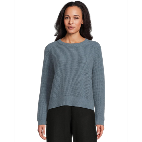 Womens Eileen Fisher Cotton And Recycled Cashmere T Crew Neck Sweater
