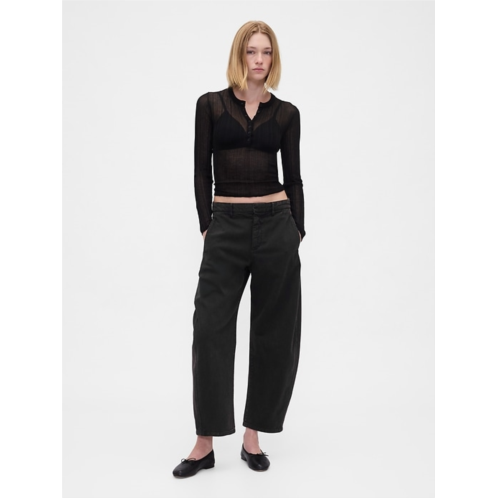 Gap Mid Rise Twill Barrel Pants