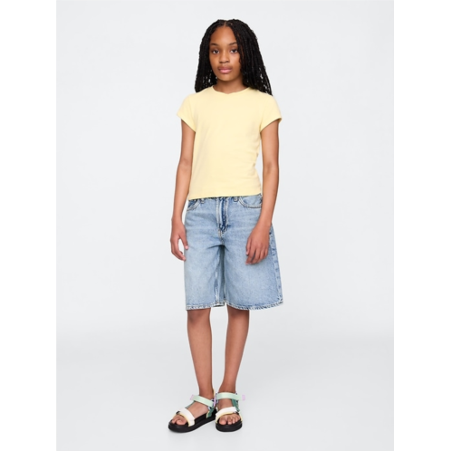 Gap Kids Mid Rise Longline Denim Shorts