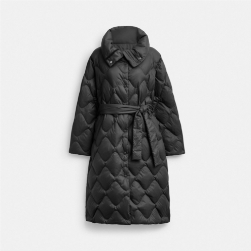 COACH Quilted Long Puffer In Recycled Nylon