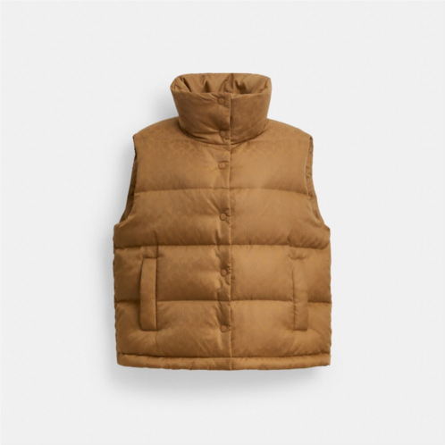 COACH Signature Jacquard Puffer Vest In Recycled Polyamide