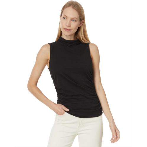 Womens Lilla P Shirred Mock Neck Tank