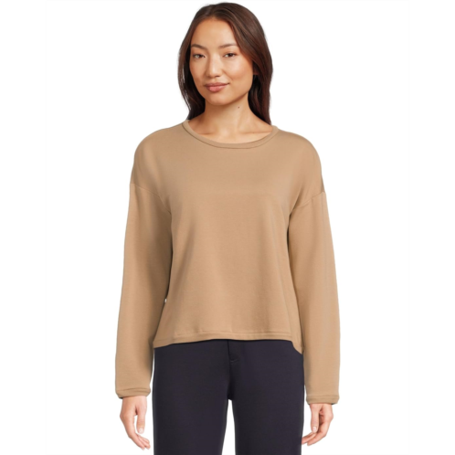 Womens Eileen Fisher Round Neck Cropped Box Top
