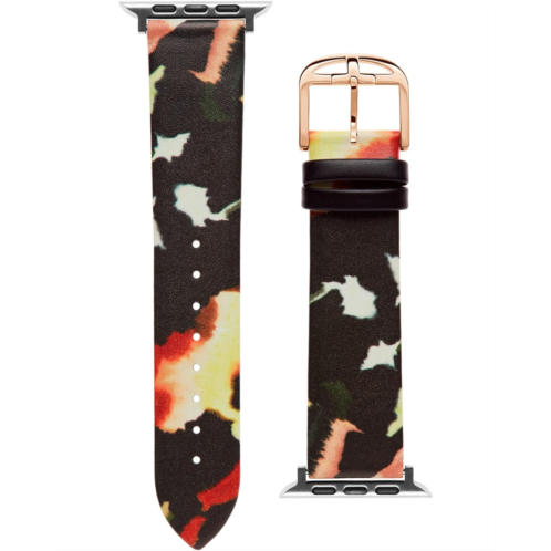Ted Baker Floral Print Leather smartwatch band compatible with Apple watch strap 42mm 44mm