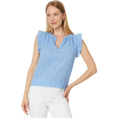 Womens Lilla P Flutter Sleeve Split Neck