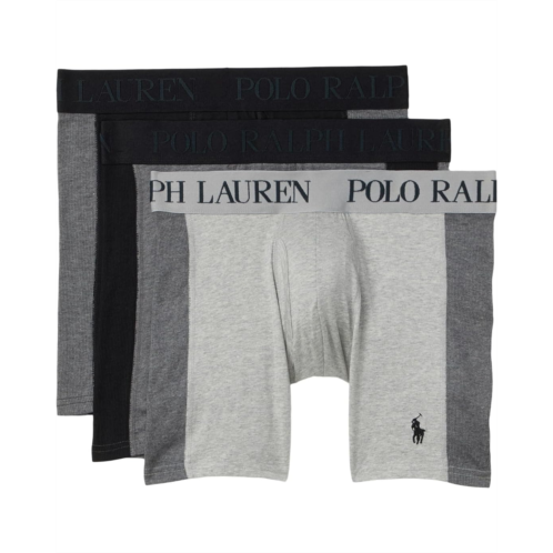 Mens Polo Ralph Lauren 4-D Flex Max Flex Boxer Brief w/ Rib Side Panel 3 Pack