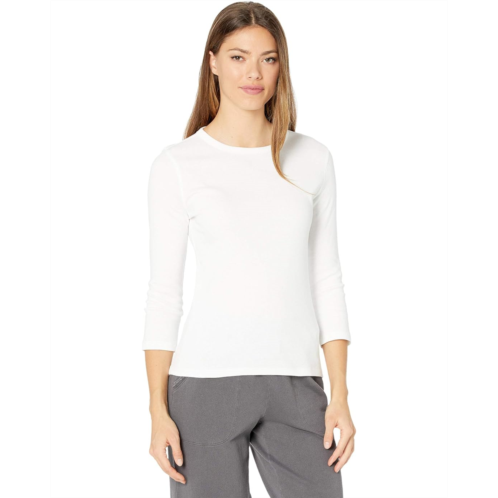 Womens Lilla P 1x1 Rib 3/4 Sleeve Crewneck Tee