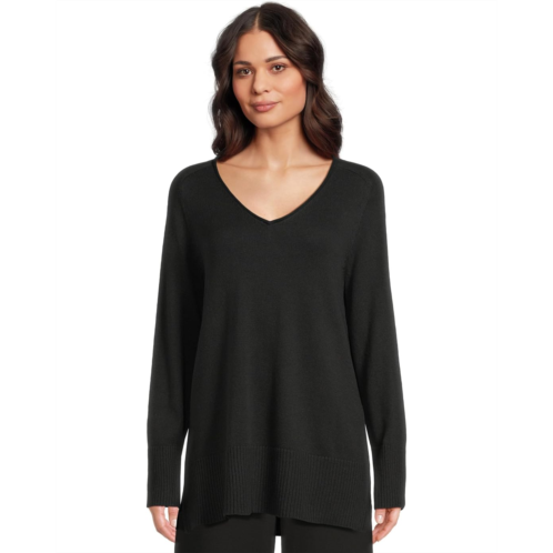 Womens Eileen Fisher Peruvian Cotton Blend V-neck Sweater