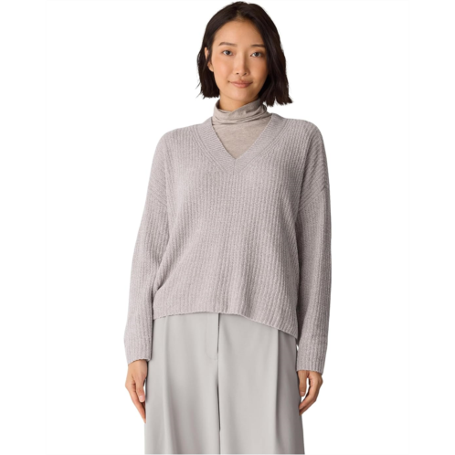 Womens Eileen Fisher Chenille Blend V Neck Sweater