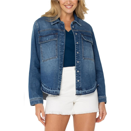 Womens Liverpool Los Angeles Split Back Denim Shirt Jacket