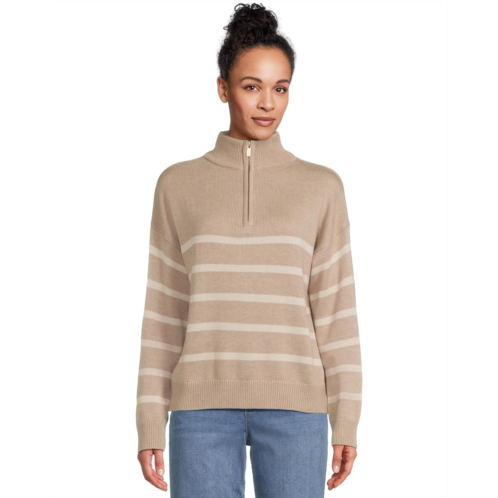 Womens Splendid Georgie Stripe 1/4 Zip Sweater