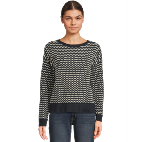 Womens Lilla P Long Sleeve Zig Zag Sweater