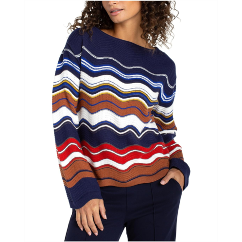 Womens Liverpool Los Angeles Long Sleeve Boat Neck Scallop Hem Sweater