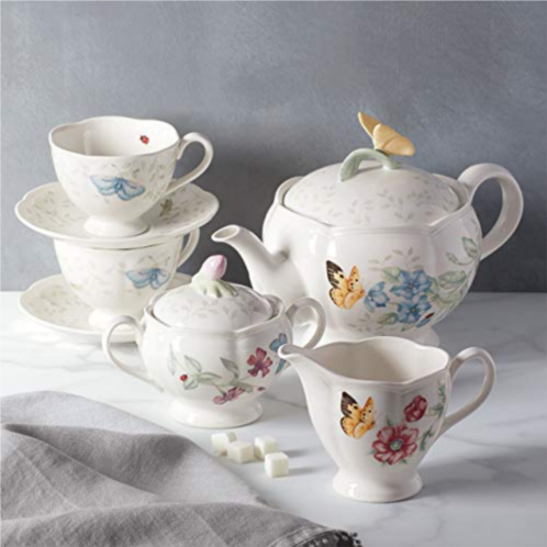 Lenox butterfly meadow 8-piece tea set service for 2 white