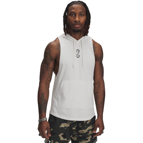 Under Armour Mens Project Rock Snake Sleeveless Hoodie White