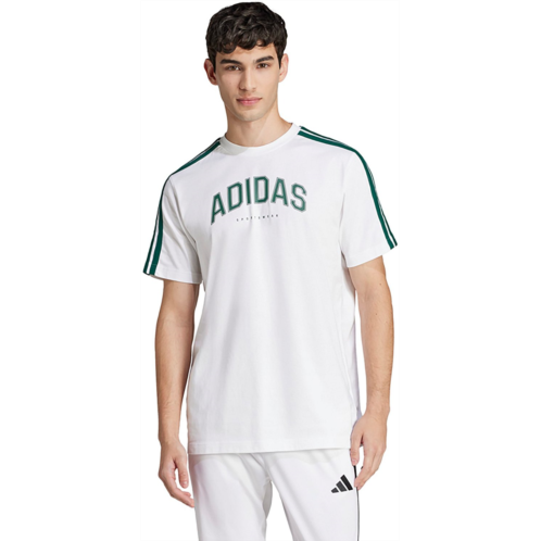 adidas Mens Codes Collegiate Linear Graphic T-shirt White