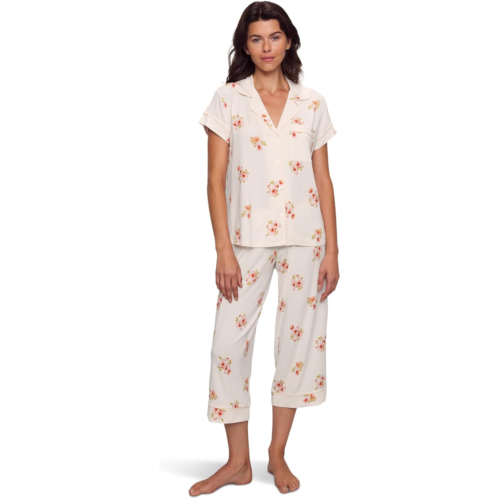 Womens Eberjey Gisele Printed Short Sleeve Crop Pajama
