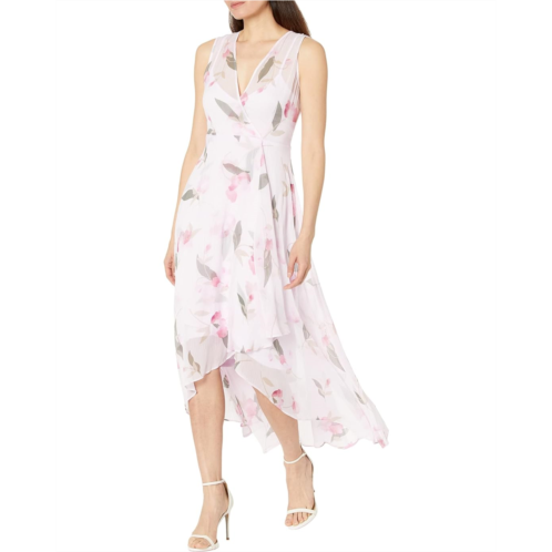 Calvin Klein Chiffon Print V-Neck Maxi Dress