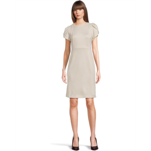 Calvin Klein Suede Tulip Sleeve Sheeth