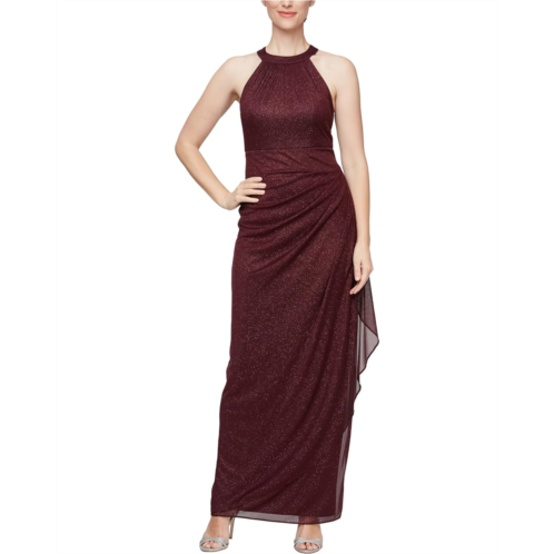 Alex Evenings Long Sleeveless Halter Neck Dress