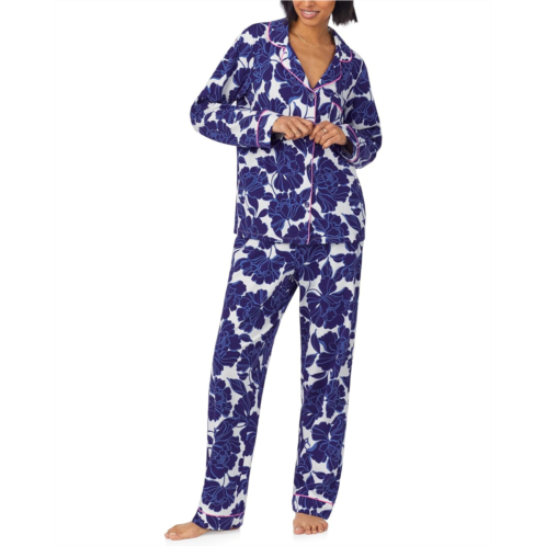 Womens Bedhead PJs Cotton Knit Long Sleeve Notch Collar Pj Set