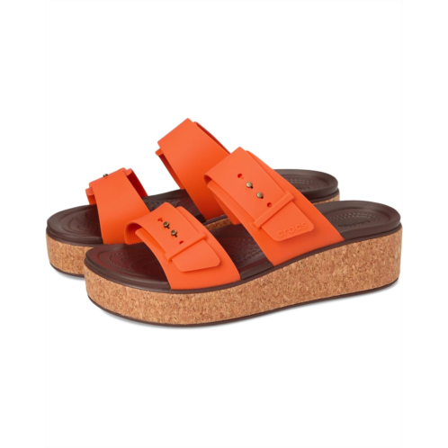 Womens Crocs Brooklyn Cork Buckle Sandals