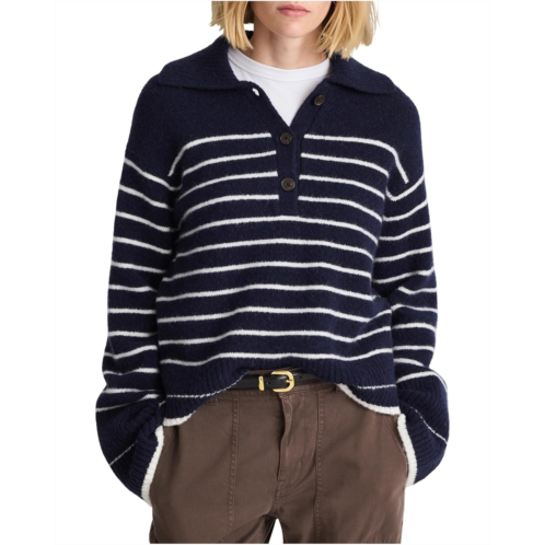 Womens Madewell Placed Stripe Gina Charm Polo