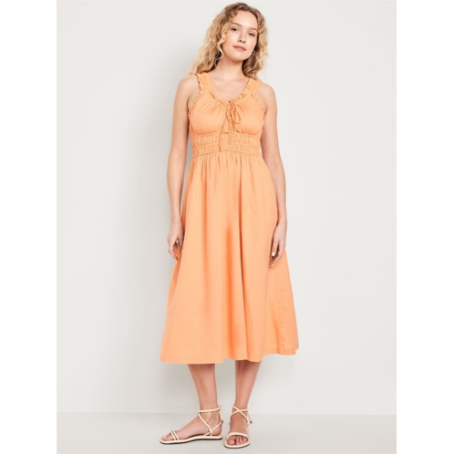 OldNavy Waist-Defined Ruffled Midi Dress