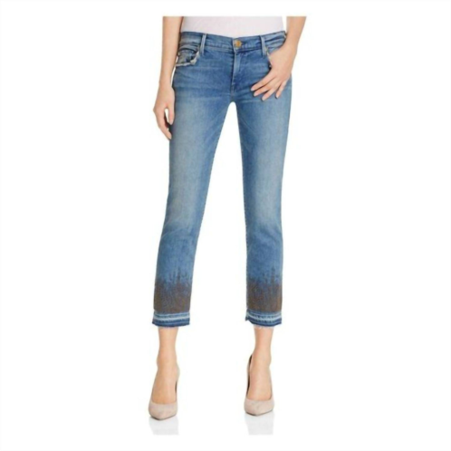 TRUE RELIGION cora bead straight crop jeans in gypset blue