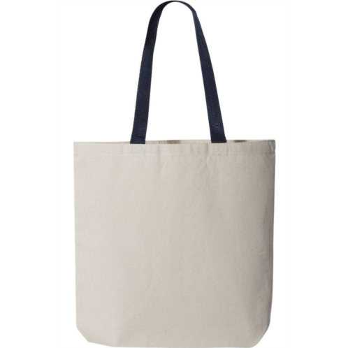 Q-Tees 11l canvas tote with contrast-color handles