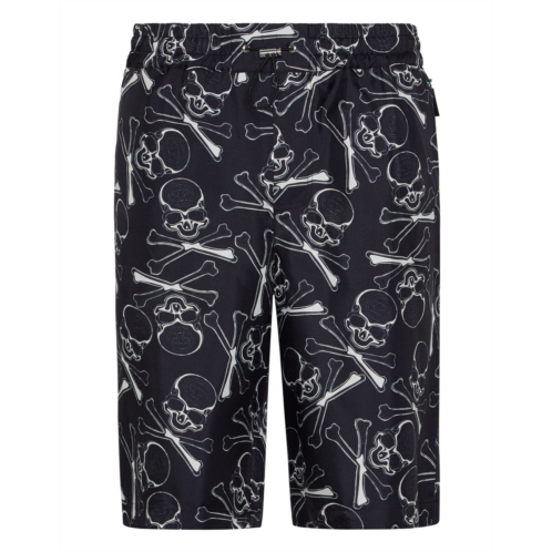 PHILIPP PLEIN silk short trousers skull&bones