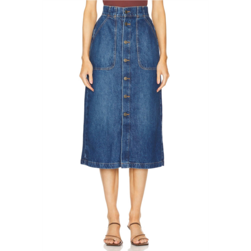 FRAME modern pocket midi skirt in october