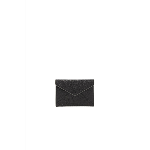 REBECCA MINKOFF glitter leo clutch in black multi