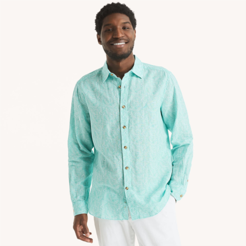 Nautica mens printed linen shirt