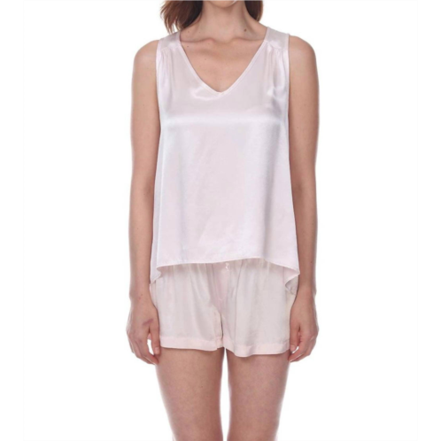 PJ Harlow jill satin cami with v-neck in blush