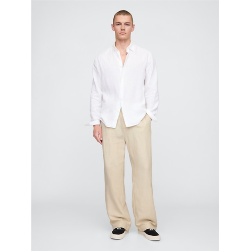 Gap Linen-Cotton 90s Loose Pleated Khakis