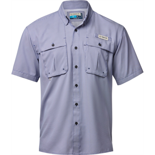 Magellan Outdoors Mens Aransas Pass Mini Check Short Sleeve Shirt Medieval Blue / White