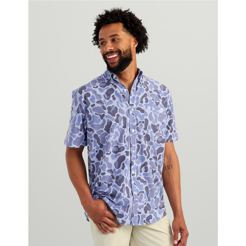 Huk Mens Kona Desert Rose Short Sleeve Shirt Light Blue