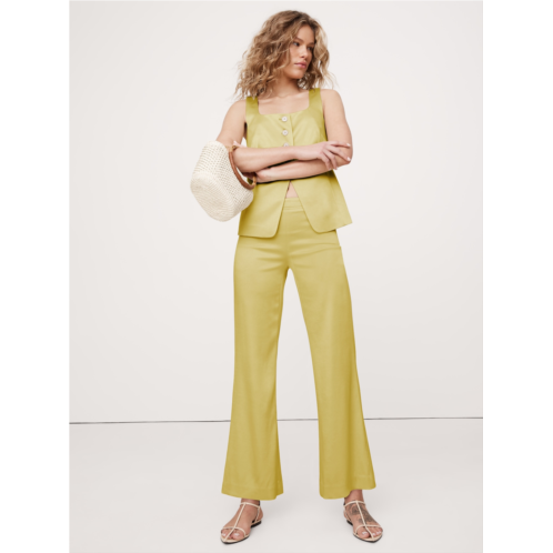 Bananarepublic Mid-Rise Kick-Flare Satin Ankle Pant