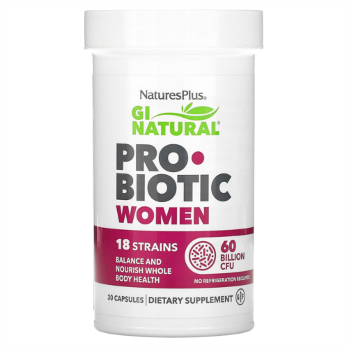 NaturesPlus GI Natural Probiotic Women 60 Billion CFU 30 Capsules