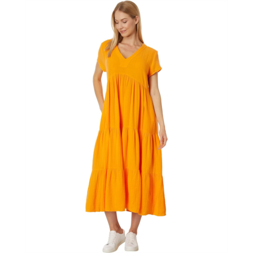 Elliott Lauren Gauze - Short Sleeve V-Neck Dress