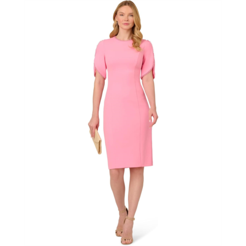 Adrianna Papell Knit Crepe Pearl Midi Dress