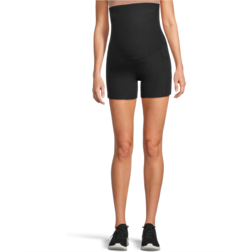Womens Beyond Yoga Spacedye Keep Pace 5 Maternity Pocket Biker Shorts