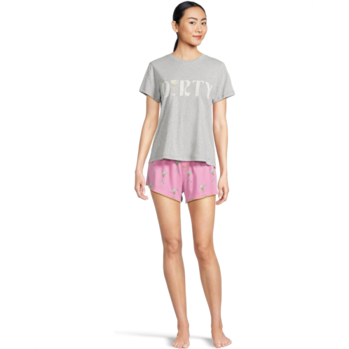 P.J. Salvage Womens PJ Salvage Playful Prints Pajama Set