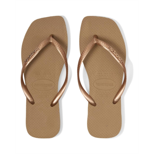 Womens Havaianas Slim Square Logo Metallic Flip-Flop