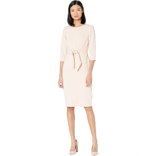 Adrianna Papell Knit Crepe Tie Waist Sheath Dress