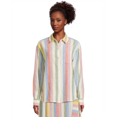 Womens Pendleton Coastal Striped Button Up Shirt