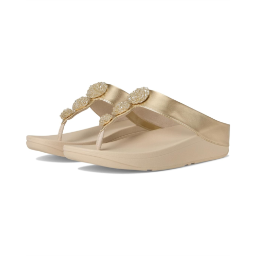 Womens FitFlop Fino Beadie-Button Metallic Toe-Post Sandals