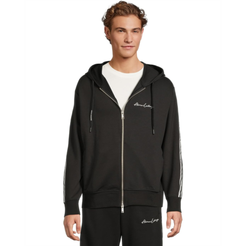 Mens Armani Exchange Signature Logo Zip Up Sweatshirt